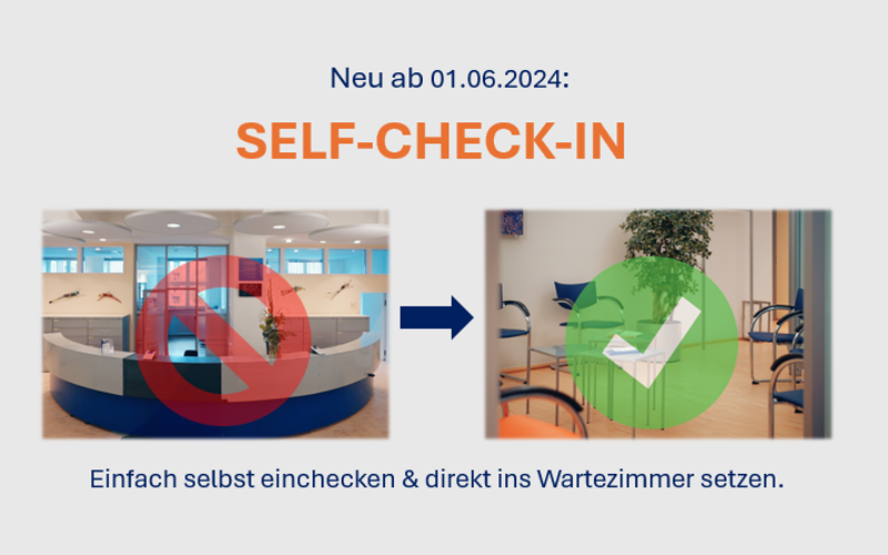 Terminbenachrichtigung @ und Option Self-Check-In